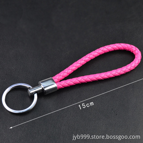 various fashion colors hand made keyring leather strap braided key chain